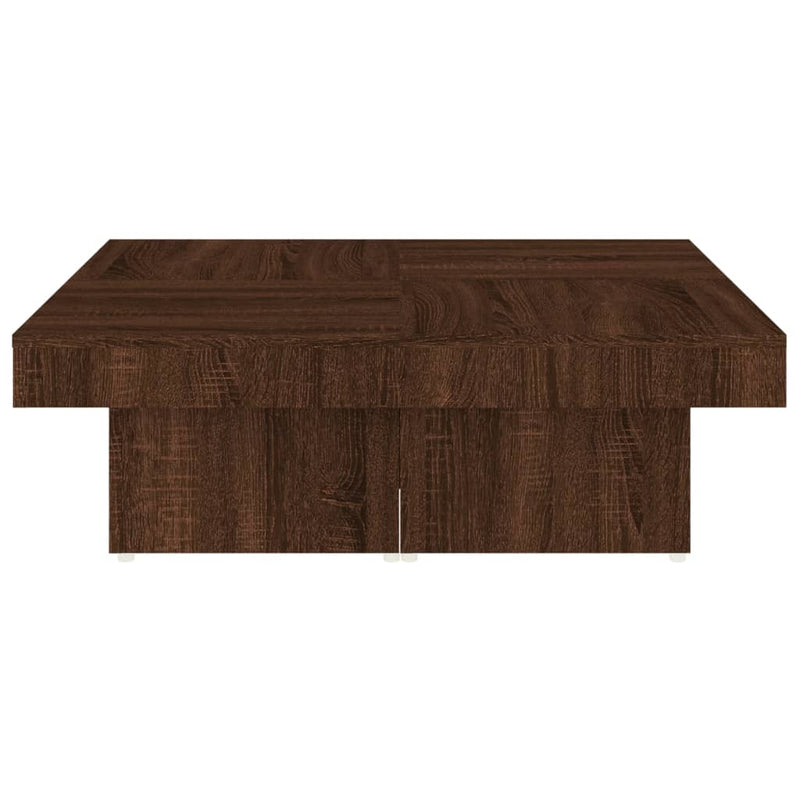 vidaXL barna tölgyszínű szerelt fa dohányzóasztal 90x90x28 cm