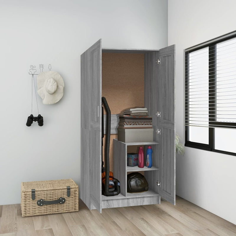 vidaXL szürke sonoma színű szerelt fa ruhásszekrény 82,5x51,5x180 cm