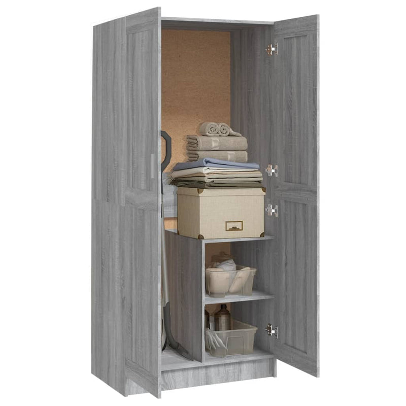 vidaXL szürke sonoma színű szerelt fa ruhásszekrény 82,5x51,5x180 cm