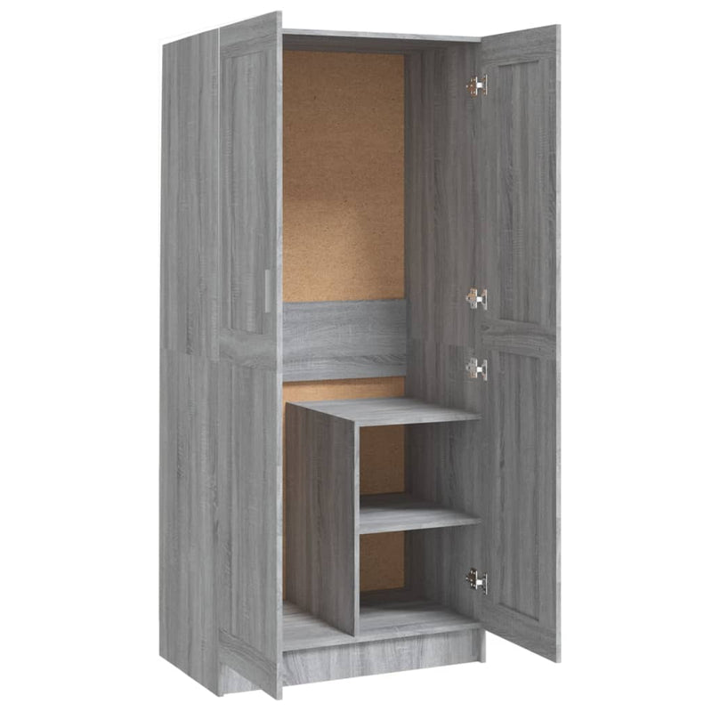 vidaXL szürke sonoma színű szerelt fa ruhásszekrény 82,5x51,5x180 cm