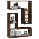 vidaXL 2 db füstös tölgy színű szerelt fa falipolc 50 x 15 x 50 cm