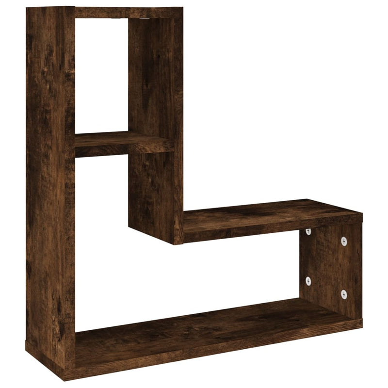 vidaXL 2 db füstös tölgy színű szerelt fa falipolc 50 x 15 x 50 cm