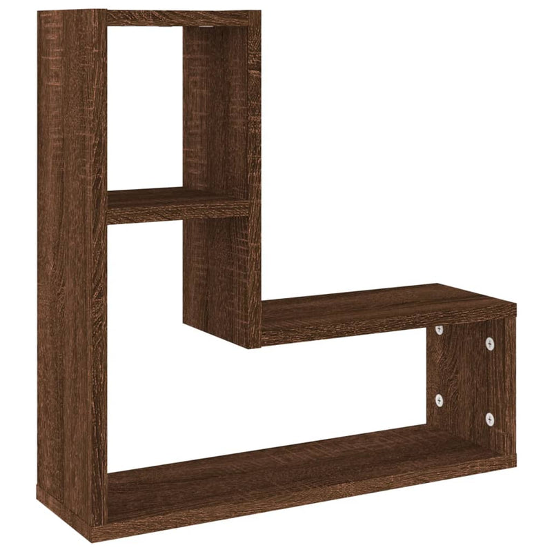 vidaXL 2 db barna tölgyszínű szerelt fa fali kockapolc 50 x 15 x 50 cm