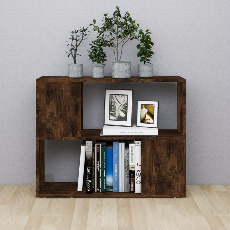 vidaXL füstös tölgy színű térelválasztó könyvszekrény 80 x 24 x 63 cm