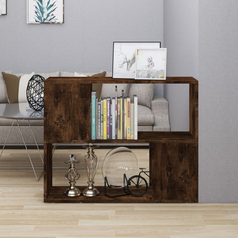 vidaXL füstös tölgy színű térelválasztó könyvszekrény 80 x 24 x 63 cm