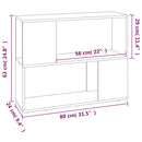 vidaXL szürke sonoma színű térelválasztó könyvszekrény 80 x 24 x 63 cm