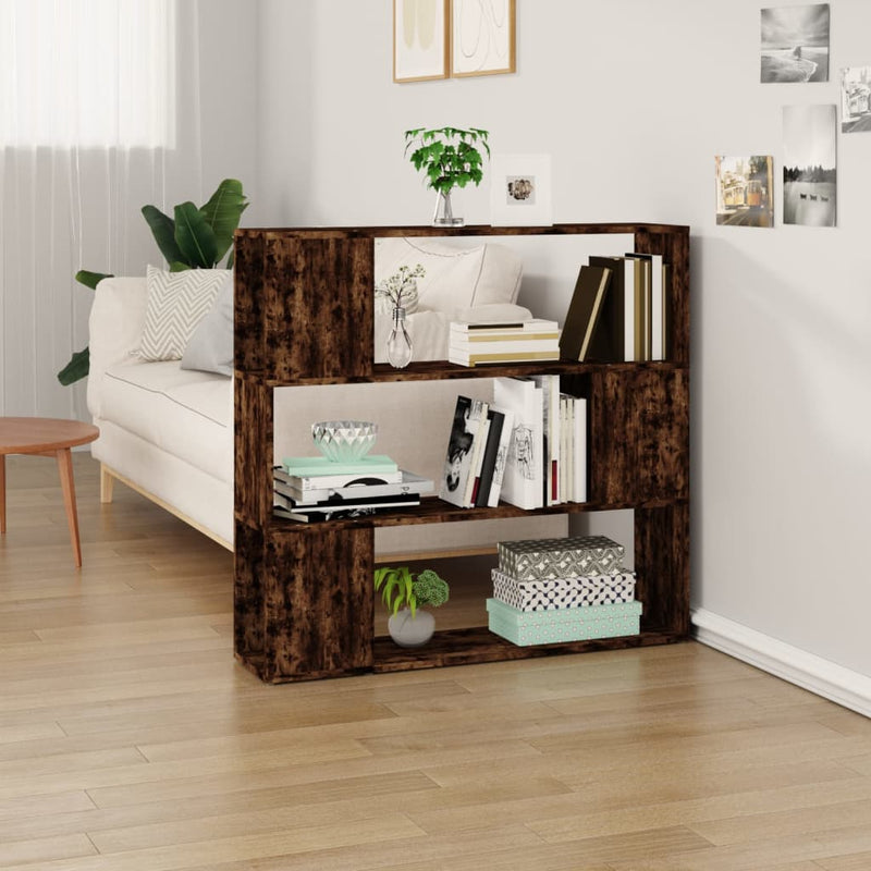 vidaXL füstös tölgy színű térelválasztó könyvszekrény 100x24x94 cm