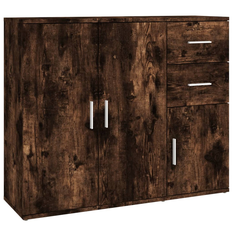 vidaXL füstös tölgy színű szerelt fa tálalószekrény 91x29,5x75 cm