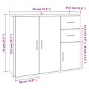 vidaXL füstös tölgy színű szerelt fa tálalószekrény 91x29,5x75 cm