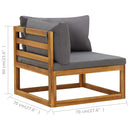 vidaXL 2 db tömör akácfa elemes sarokkanapé párnákkal