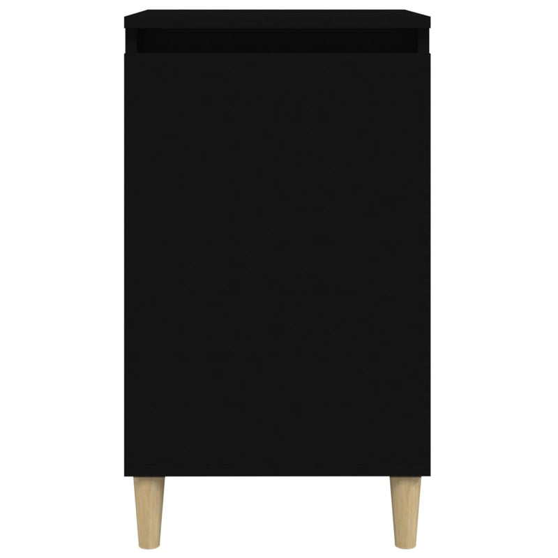 vidaXL 2 db fekete szerelt fa éjjeliszekrény 40x35x70 cm