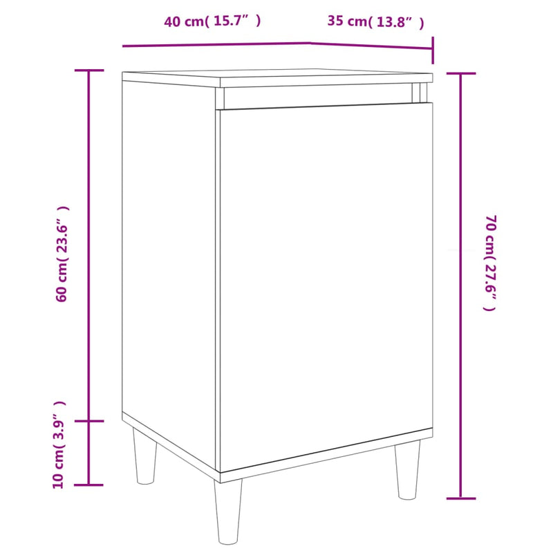 vidaXL 2 db fekete szerelt fa éjjeliszekrény 40x35x70 cm