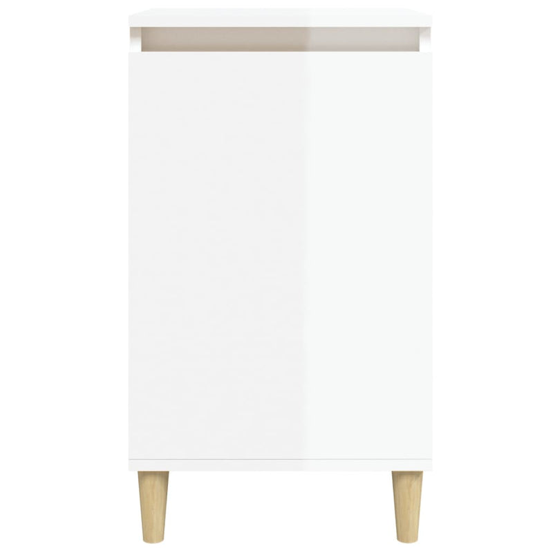 vidaXL 2 db magasfényű fehér szerelt fa éjjeliszekrény 40x35x70 cm