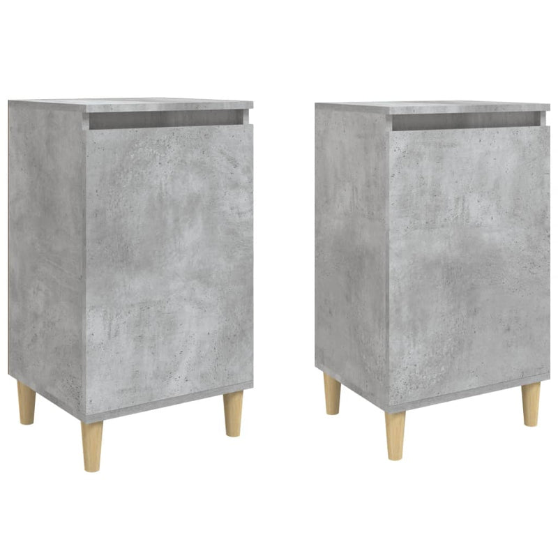 vidaXL 2 db betonszürke szerelt fa éjjeliszekrény 40x35x70 cm