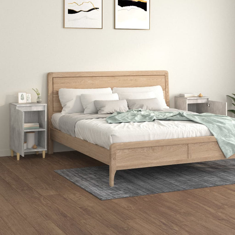 vidaXL 2 db betonszürke szerelt fa éjjeliszekrény 40x35x70 cm