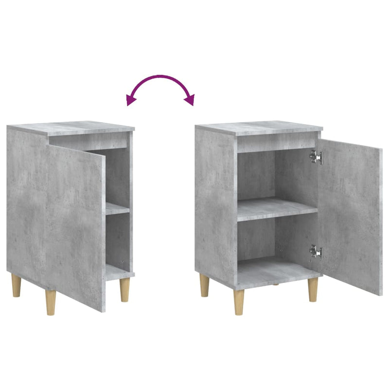 vidaXL 2 db betonszürke szerelt fa éjjeliszekrény 40x35x70 cm