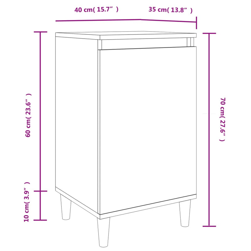 vidaXL 2 db betonszürke szerelt fa éjjeliszekrény 40x35x70 cm
