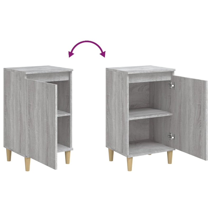 vidaXL 2 db szürke sonoma színű szerelt fa éjjeliszekrény 40x35x70 cm