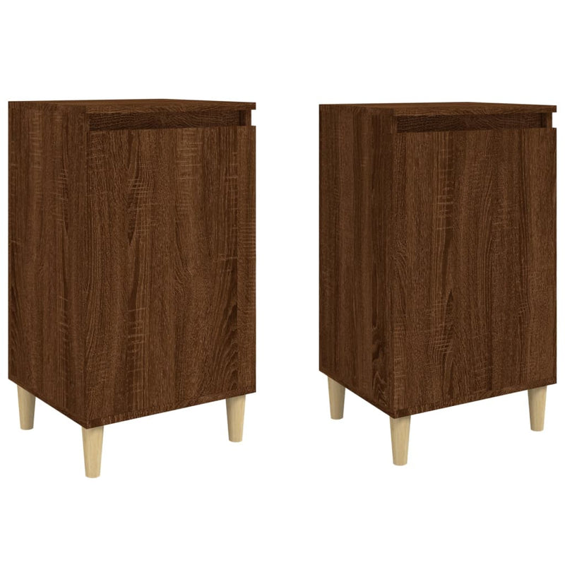 vidaXL 2 db barna tölgyszínű szerelt fa éjjeliszekrény 40x35x70 cm