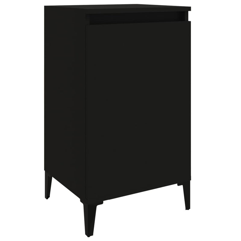 vidaXL 2 db fekete szerelt fa éjjeliszekrény 40x35x70 cm