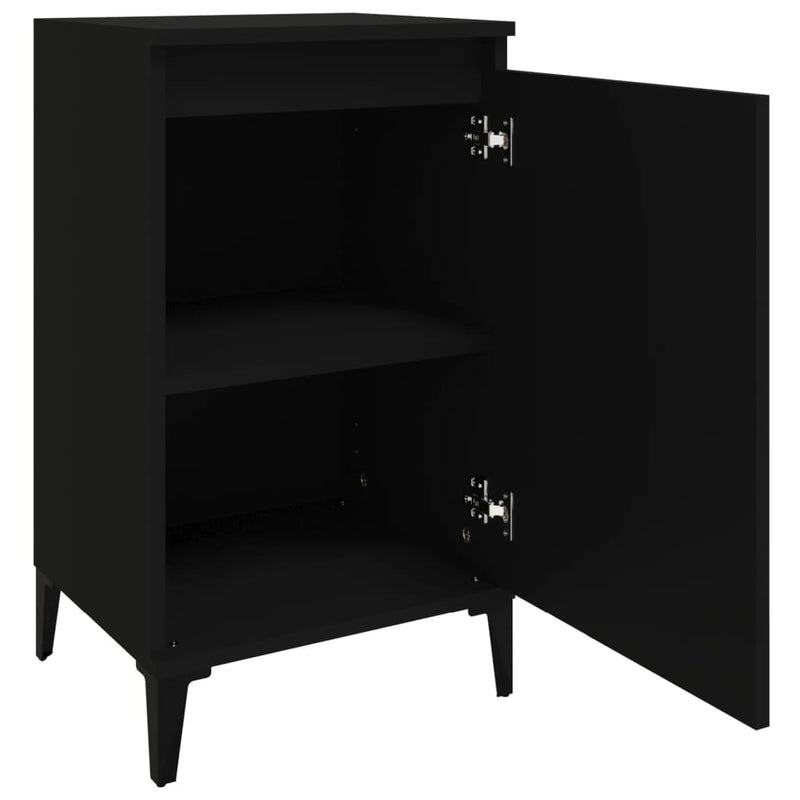 vidaXL 2 db fekete szerelt fa éjjeliszekrény 40x35x70 cm