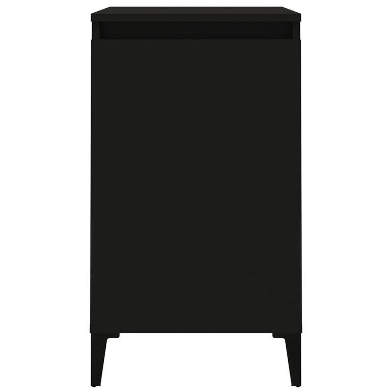 vidaXL 2 db fekete szerelt fa éjjeliszekrény 40x35x70 cm