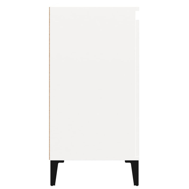 vidaXL magasfényű fehér szerelt fa éjjeliszekrény 40x35x70 cm