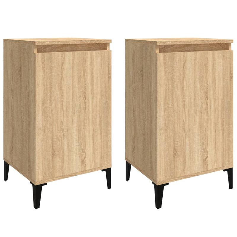 vidaXL 2 db sonoma tölgy színű szerelt fa éjjeliszekrény 40x35x70 cm
