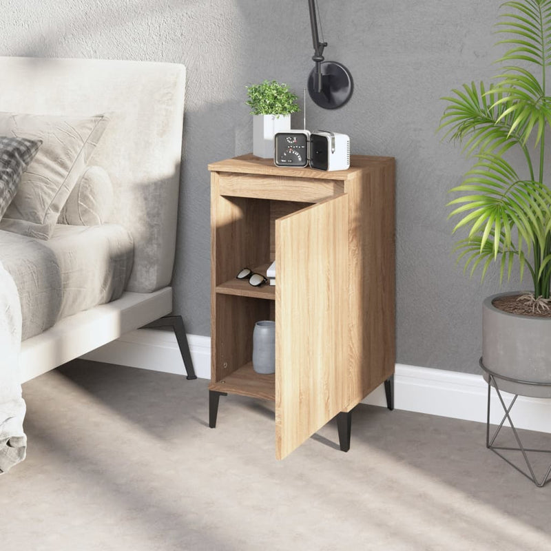 vidaXL 2 db sonoma tölgy színű szerelt fa éjjeliszekrény 40x35x70 cm
