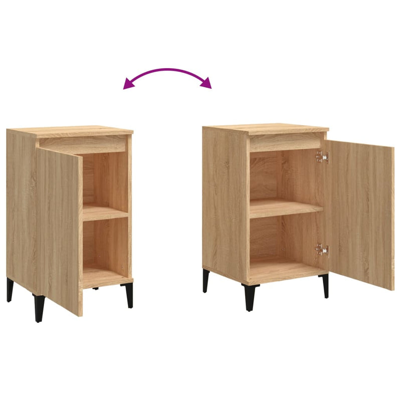 vidaXL 2 db sonoma tölgy színű szerelt fa éjjeliszekrény 40x35x70 cm