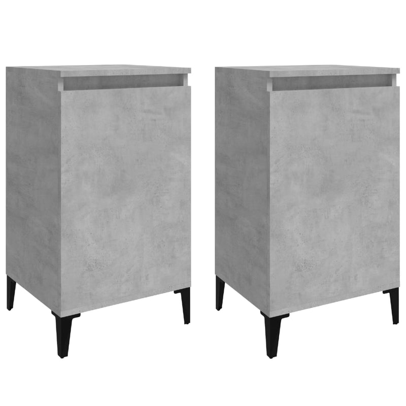 vidaXL 2 db betonszürke szerelt fa éjjeliszekrény 40x35x70 cm