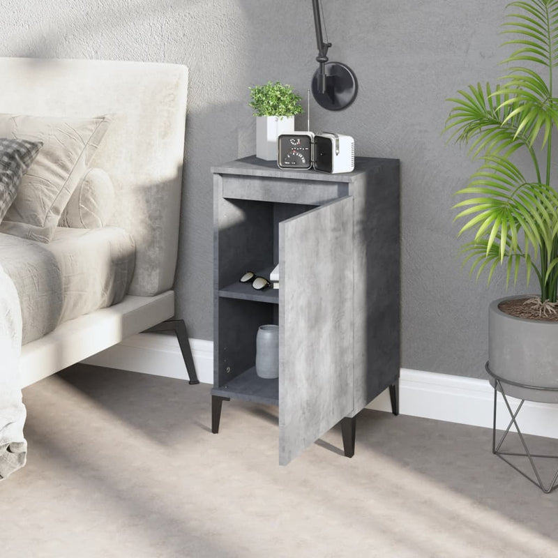 vidaXL 2 db betonszürke szerelt fa éjjeliszekrény 40x35x70 cm