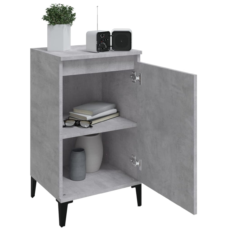 vidaXL 2 db betonszürke szerelt fa éjjeliszekrény 40x35x70 cm