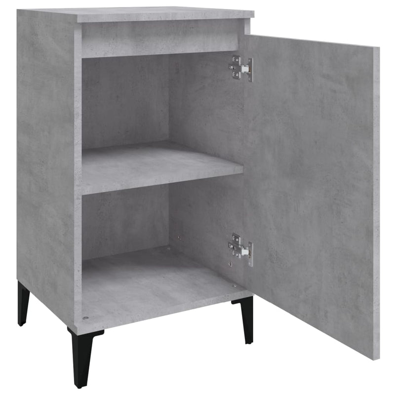 vidaXL 2 db betonszürke szerelt fa éjjeliszekrény 40x35x70 cm