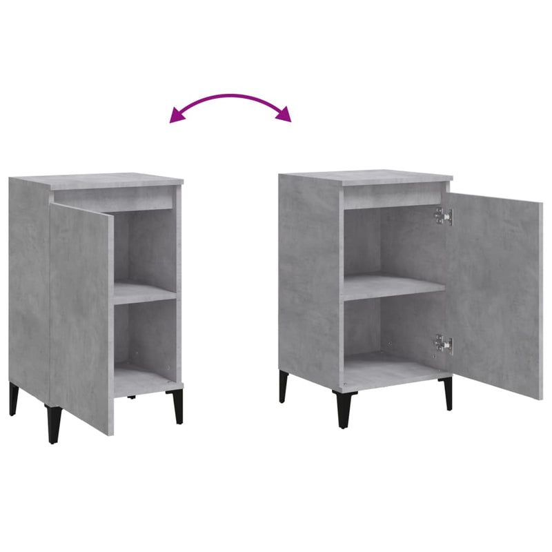 vidaXL 2 db betonszürke szerelt fa éjjeliszekrény 40x35x70 cm