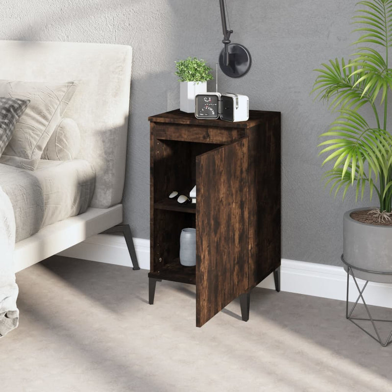 vidaXL 2 db füstös tölgy színű szerelt fa éjjeliszekrény 40x35x70 cm