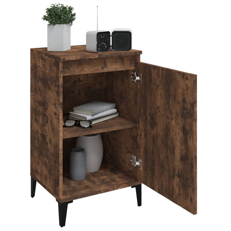 vidaXL 2 db füstös tölgy színű szerelt fa éjjeliszekrény 40x35x70 cm