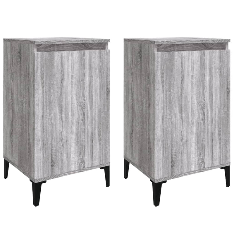 vidaXL 2 db szürke sonoma színű szerelt fa éjjeliszekrény 40x35x70 cm