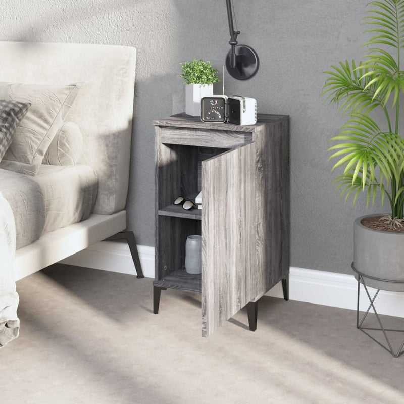 vidaXL 2 db szürke sonoma színű szerelt fa éjjeliszekrény 40x35x70 cm
