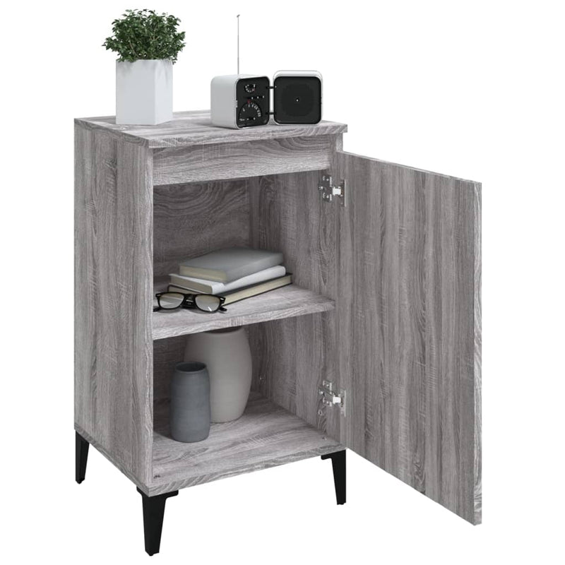 vidaXL 2 db szürke sonoma színű szerelt fa éjjeliszekrény 40x35x70 cm