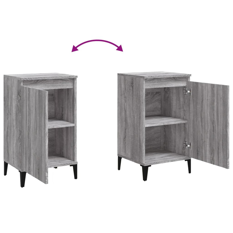 vidaXL 2 db szürke sonoma színű szerelt fa éjjeliszekrény 40x35x70 cm