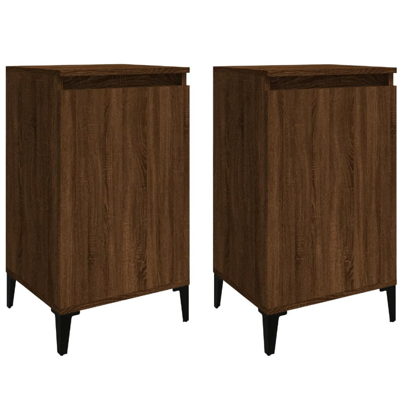 vidaXL 2 db barna tölgyszínű szerelt fa éjjeliszekrény 40x35x70 cm