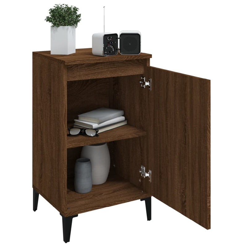 vidaXL 2 db barna tölgyszínű szerelt fa éjjeliszekrény 40x35x70 cm