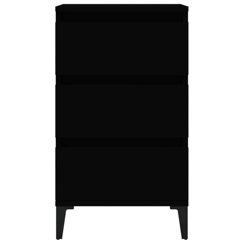 vidaXL fekete szerelt fa éjjeliszekrény 40x35x70 cm