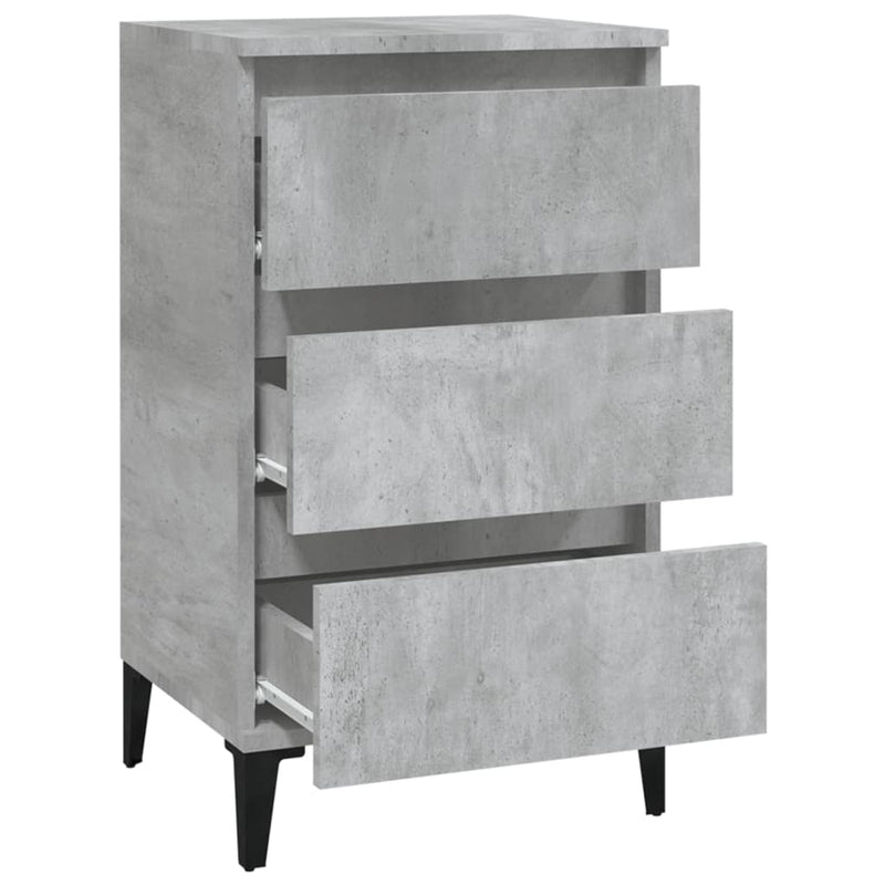 vidaXL betonszürke szerelt fa éjjeliszekrény 40x35x70 cm
