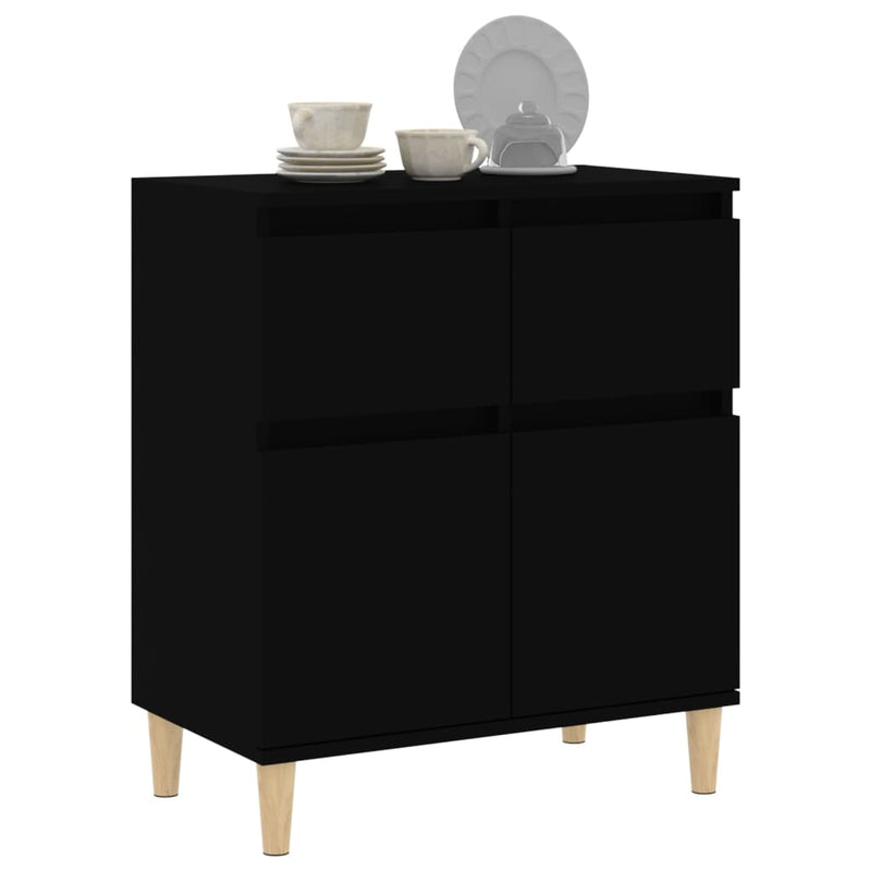 vidaXL fekete szerelt fa tálalószekrény 60 x 35 x70 cm