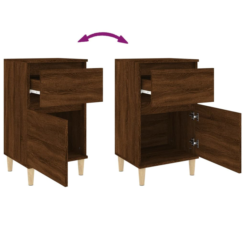 vidaXL 2 db barna tölgyszínű éjjeliszekrény 40 x 35 x 70 cm