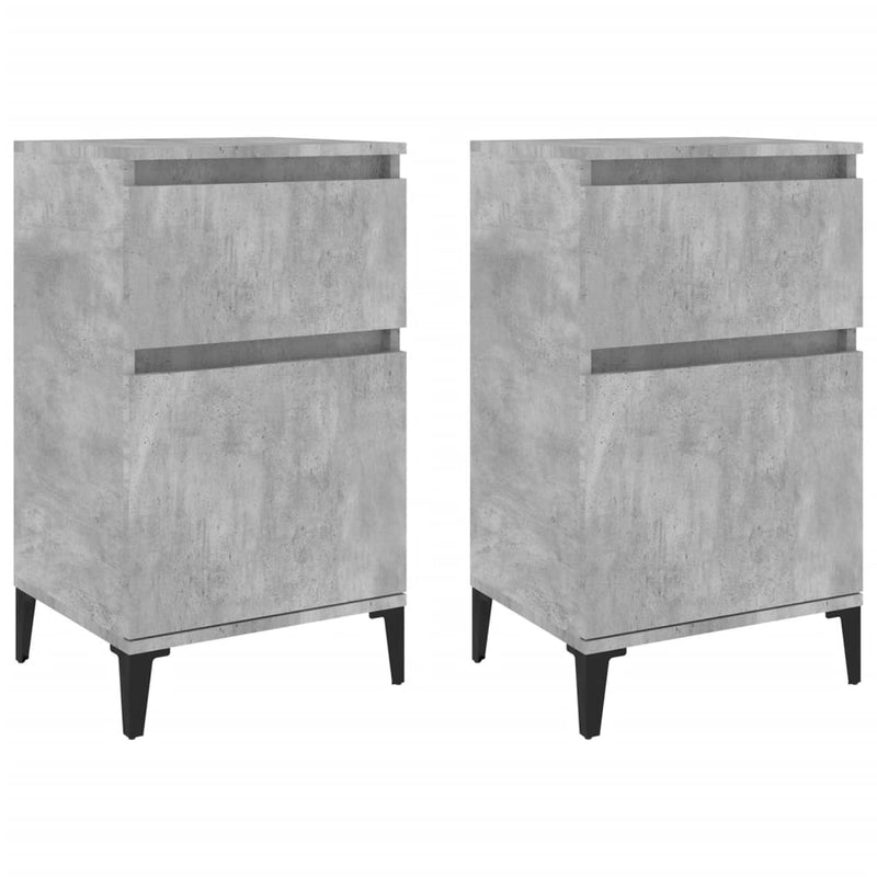 vidaXL 2 db betonszürke éjjeliszekrény 40 x 35 x 70 cm