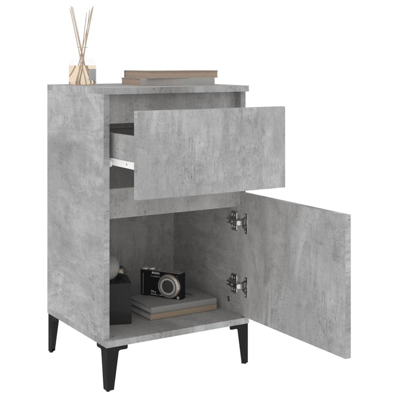 vidaXL 2 db betonszürke éjjeliszekrény 40 x 35 x 70 cm
