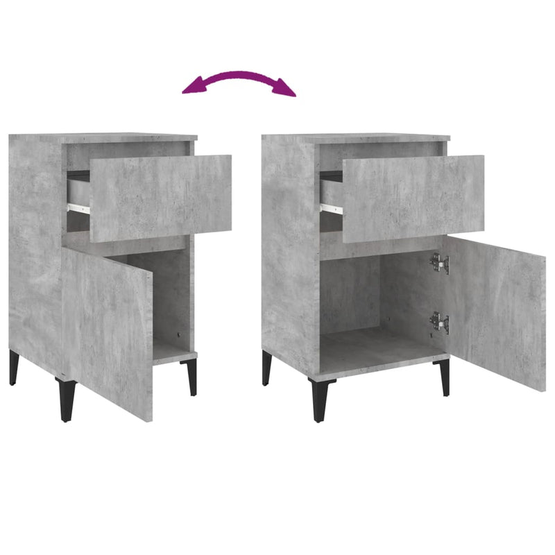 vidaXL 2 db betonszürke éjjeliszekrény 40 x 35 x 70 cm